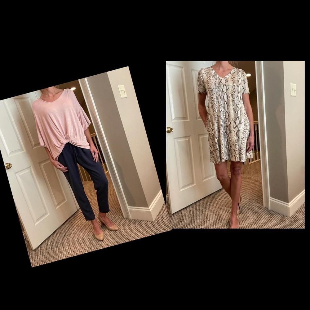 Entro Snake Print Dress and Soft Pink Top